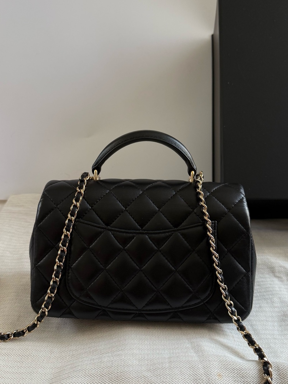 Chanel Classic Mini Rectangular Top Handle Quilted Lambskin Gold tone hardware - Picture 7 of 16